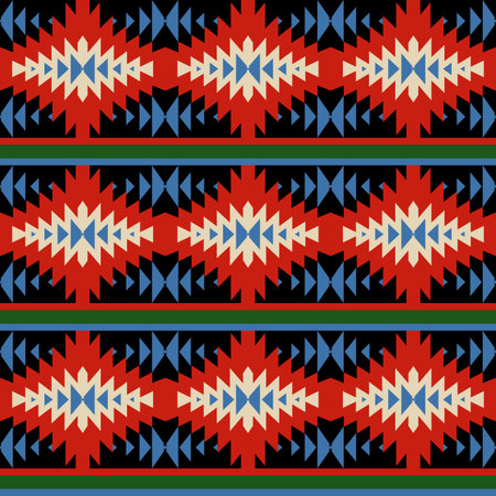 Bright seamless pattern with Mexican ornaments. Vector illustration