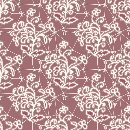 Seamless texture of white lace fabric. Vector illustration.のイラスト素材