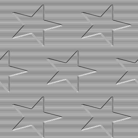 Embossed seamless pattern of three dimensional stars from lines. Vector illustrationのイラスト素材