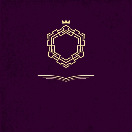 Line frame monogram. Vintage Logos Design Templates. Business sign for cafe, restaurant, heraldic, jewelry, fashion. Vector illustrationのイラスト素材