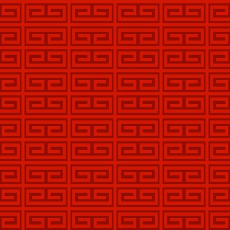 Chinese geometric seamless pattern. Red Traditional background or backdrop. Vector illustrationのイラスト素材