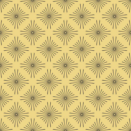 Geometric pattern with lines in the shape of a rhombuses. Seamless background. Black and golden texture. Graphic modern pattern. Simple lattice graphic design. Vector illustration.のイラスト素材