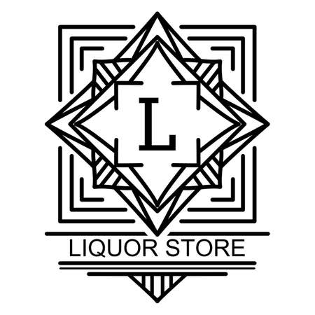 Ornate Monogram design for liquor store, Restaurant VIP Fashion and Premium brand identity. Square logo. Classic modern template for graphic wedding packaging. Vector illustrationのイラスト素材
