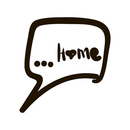 Illustration of message Im home, sticker or sketchのイラスト素材