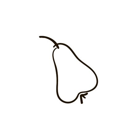 Illustration of a pear, sketch, pear symbol, kind of pear, image of a pearのイラスト素材