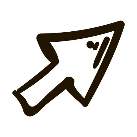 the arrow points up and to the right, the pointerのイラスト素材