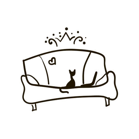 Illustration of message I'm home, sticker or sketchのイラスト素材