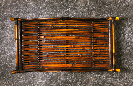 Original antique bamboo trayの写真素材