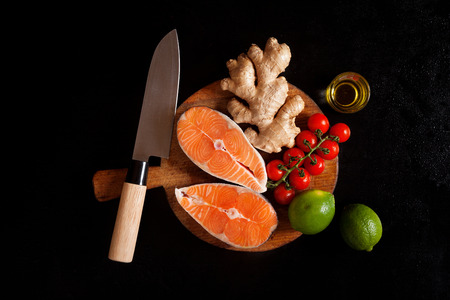 salmon ingredientの写真素材