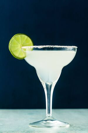 classic margarita cocktail on the table with bar accessories.の写真素材