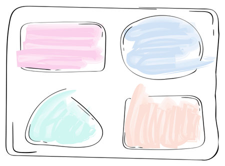 Set of watercolor brush strokes. Vector illustration. Hand drawn.のイラスト素材