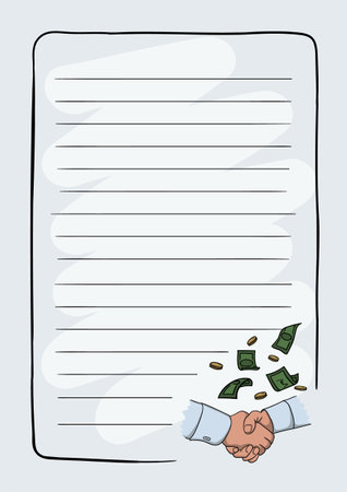 Vector Notebook Template for Business with Financial Elementsのイラスト素材