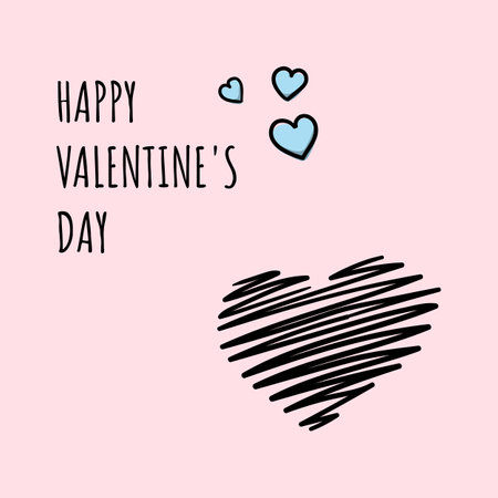 Cute and text Happy Valentines Dayのイラスト素材