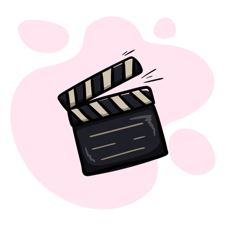 Hand Drawn Movie Clapperboard For Filmingのイラスト素材