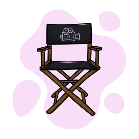 Hand drawn film directors chairのイラスト素材