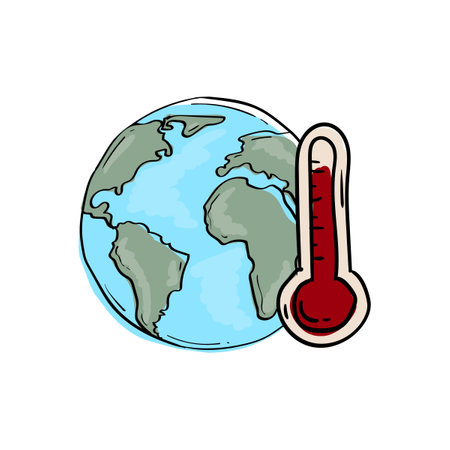Earth temperature. The problem of global warming.のイラスト素材