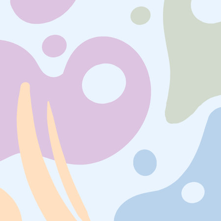 Colored vector background in pastel colors. Hand drawn illustration of shapes, circles and stripes.のイラスト素材
