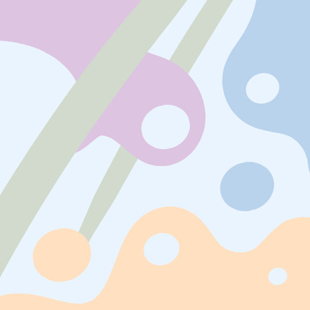 Color illustration in pastel colors. Hand drawn vector shapes, circles and stripes. Abstract background.のイラスト素材