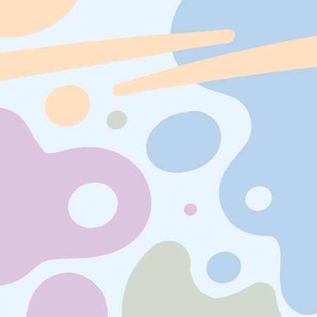 Abstract background in pastel colors. Hand drawn vector shapes, circles and stripes. Color illustration.のイラスト素材
