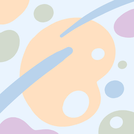 Abstract background with shapes, circles and stripes. Colored vector hand drawn illustration.のイラスト素材