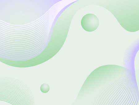 Green and purple abstract background for presentations, website, design. Vector illustration with lines and gradientsのイラスト素材