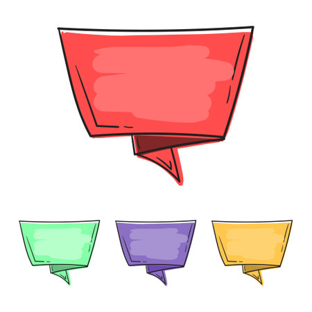 Vector origami banner template. Text block. Bright editable illustration for a website, post, advertisement, adのイラスト素材