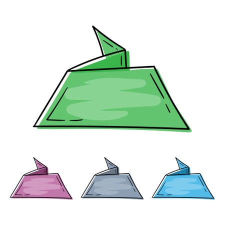 Origami banner isolated on white background. Test block for a website, advertisement. Editable Design Element Templateのイラスト素材