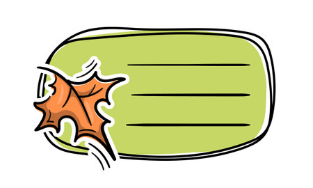 School sticker with autumn leaf and place for textのイラスト素材