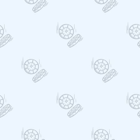 Simple black and white pattern with casino chips. Hand drawn vector background related to holidays, leisure and weekends. Design for decoration, wrapping paper, printのイラスト素材