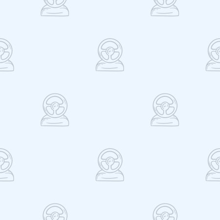 A simple black and white pattern with a steering wheel for computer games. Hand drawn vector background related to holidays, leisure and weekends. Design for decoration, wrapping paper, printのイラスト素材