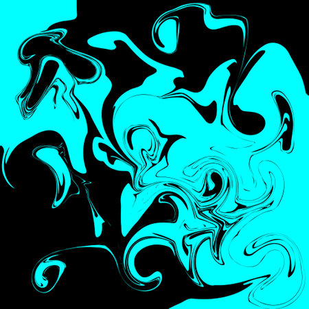 Stains of blue and black paint. Bright futuristic background. Marble pattern with acid colorsのイラスト素材