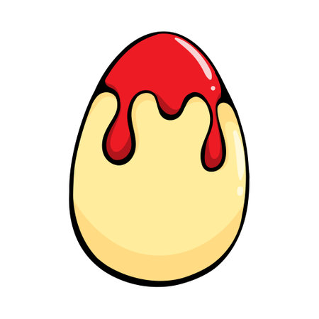 Easter egg with streaks of paint. Bright vector illustration for sticker, print, postcard, childrens bookのイラスト素材