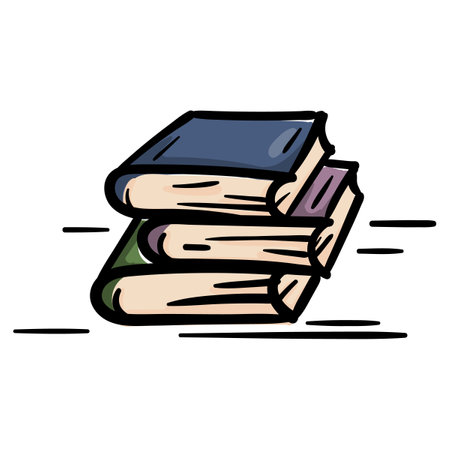 Stack of books. Vector hand drawn illustration isolated on white background for sticker, print, iconのイラスト素材