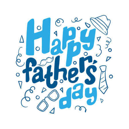 Happy fathers day. Simple vector illustration for postcard, banner, stickerのイラスト素材