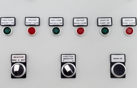 Pump station control panel close-up