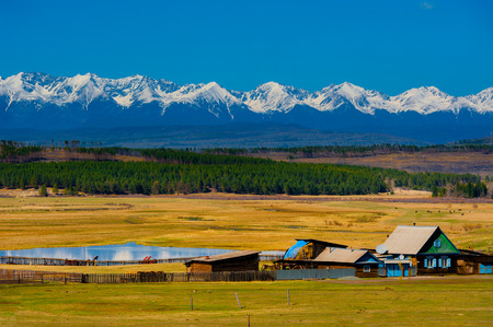 Siberian panoramic landscape at mayの写真素材