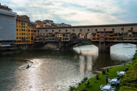 Beautiful panoramic view of summer Florence, Italyの写真素材