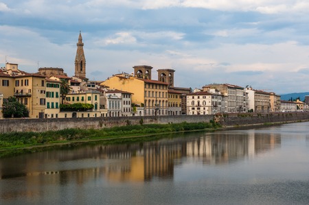 Beautiful panoramic view of summer Florence, Italyの写真素材