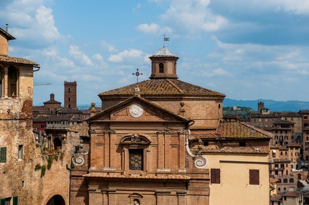 One day in Siena. Image of ancient Italy cityの写真素材