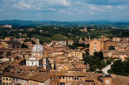 Siena. Image of ancient Italy city, view from the top.の写真素材