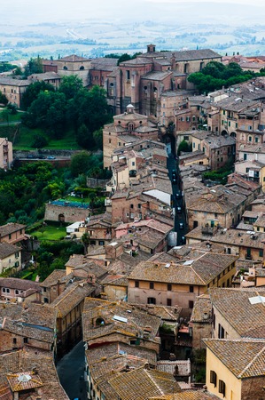 Siena. Image of ancient Italy city, view from the top.の写真素材