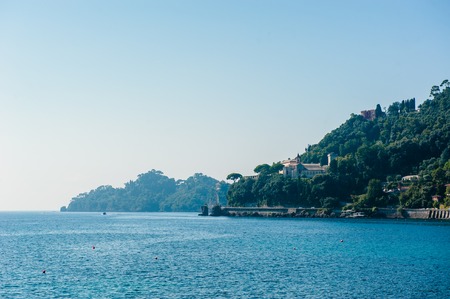 Portofino village on Ligurian coast in Italyの写真素材