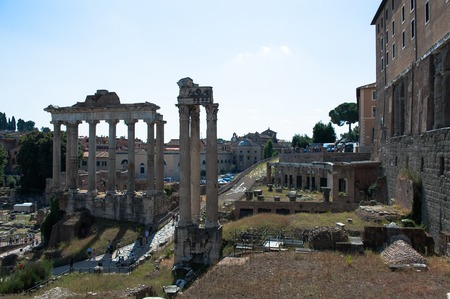 Beautiful view of italian Rome at summerの写真素材