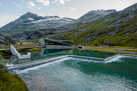 Trollstigen - mountain road in Norway. View from topの写真素材