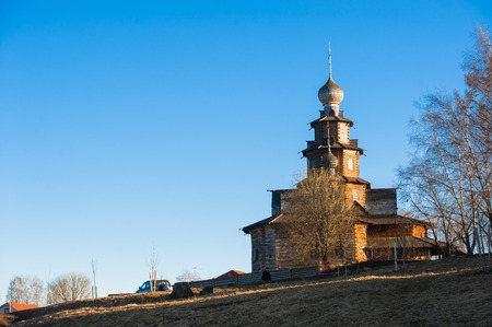 Old russian town landscape with church. View of Suzdal cityscapeの写真素材