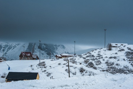 View from ski resort Gudauri in Georiaの写真素材