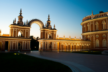 Tsaritsino park at summer night. Moscow, Russiaの写真素材