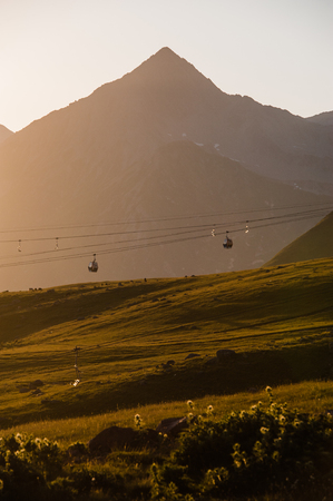 View on ski resort Gudauri in summer. The Republic Of Georgia.の写真素材