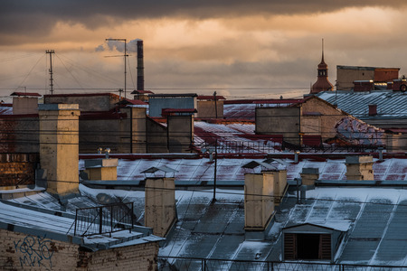 Sankt Peterburg winter landscape, Russian Federationの写真素材