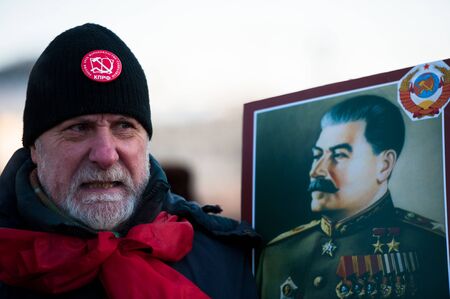 MOSCOW, RUSSIA - MARCH 15, 2013: Meeting for 60 years since the death of Stalin on Red Square.のeditorial素材